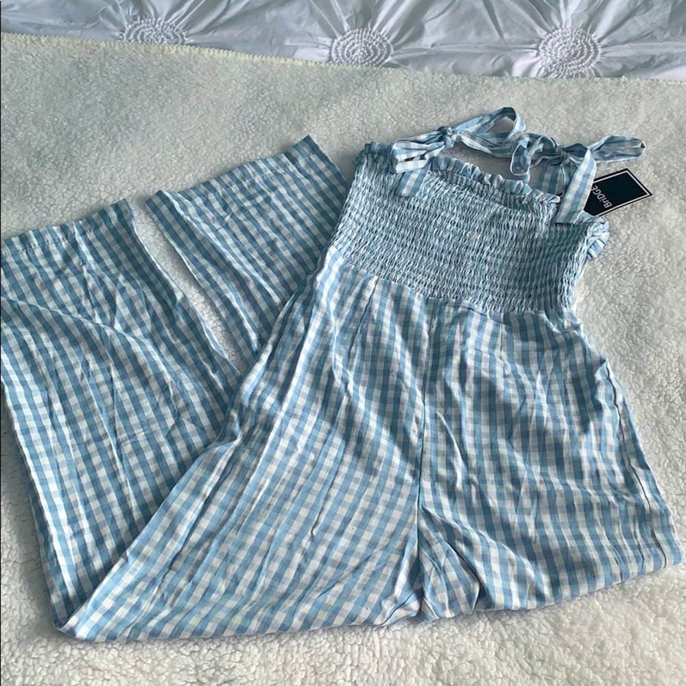 🔵 Gingham Jumpsuit with Tie Straps (NWT) 🔵